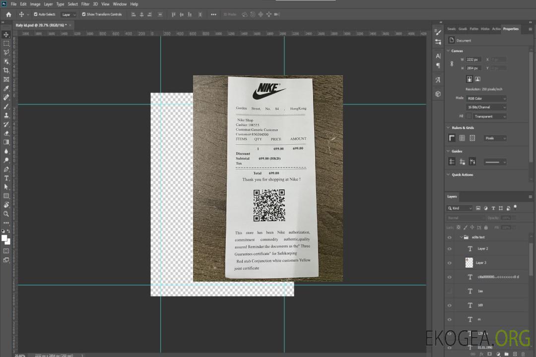 Reçu de paiement de la boutique Nike template